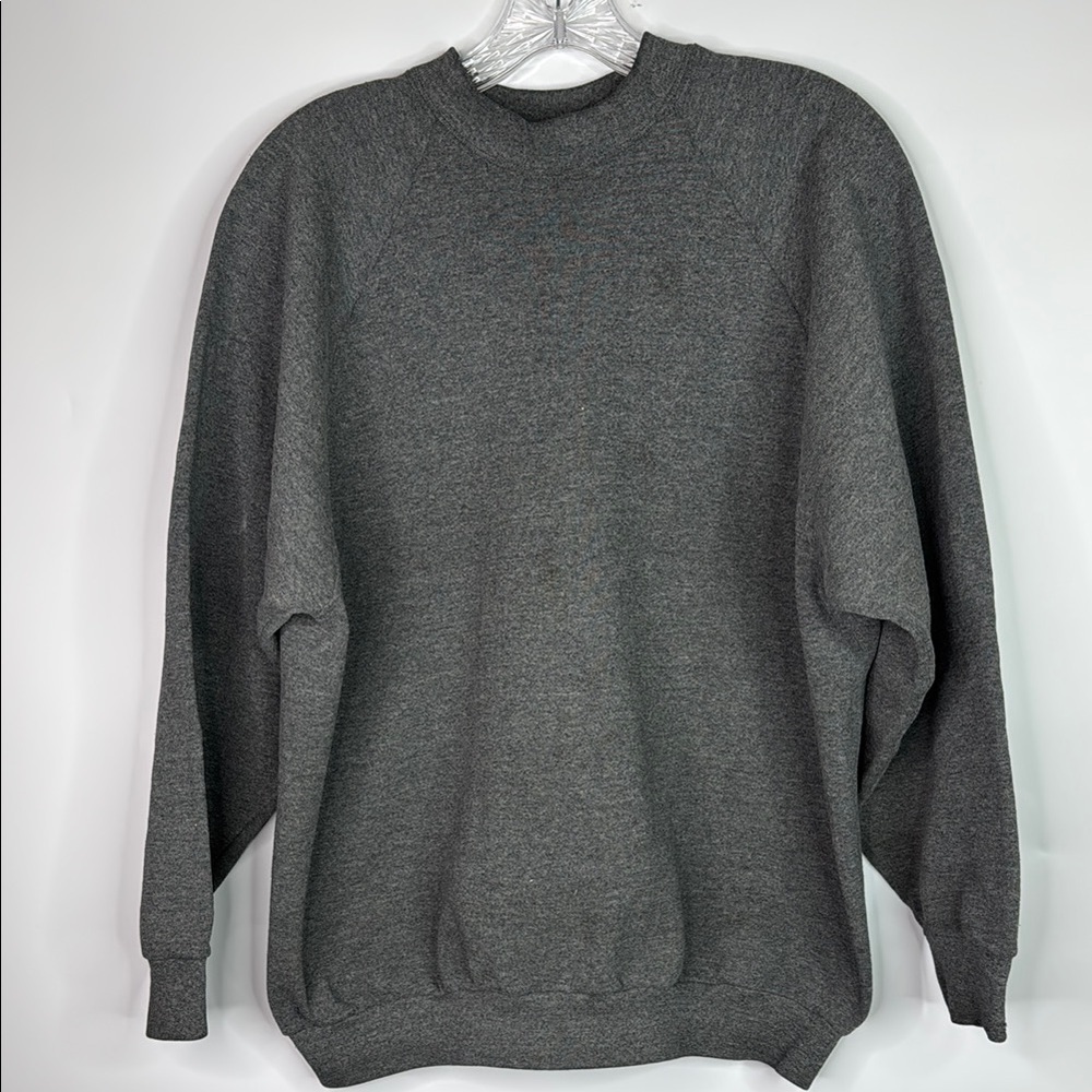 Vintage Fruit Of The Loom Gray Raglan Sleeve Sweatshirt Size XL